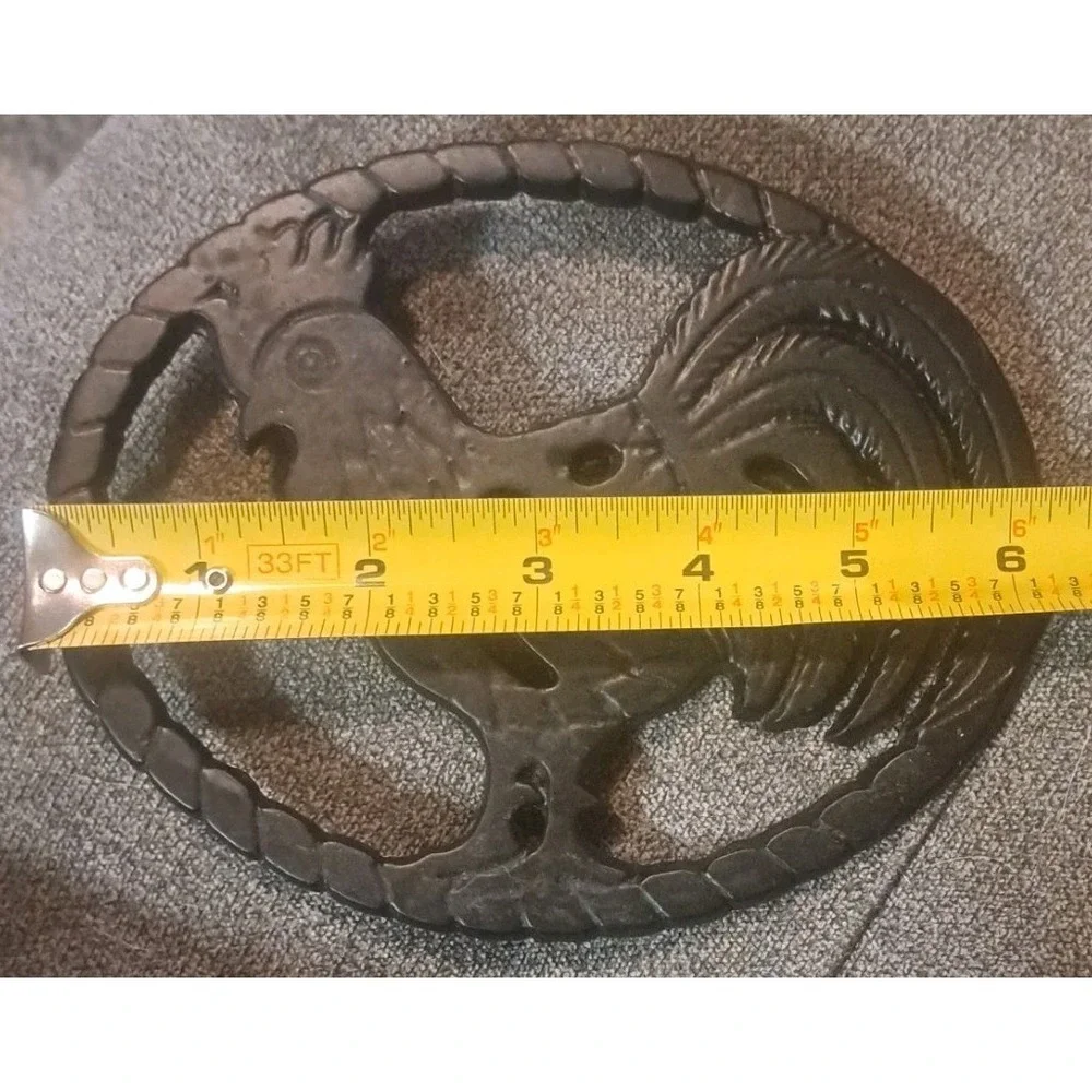 Black Metal Chicken Trivet 6
